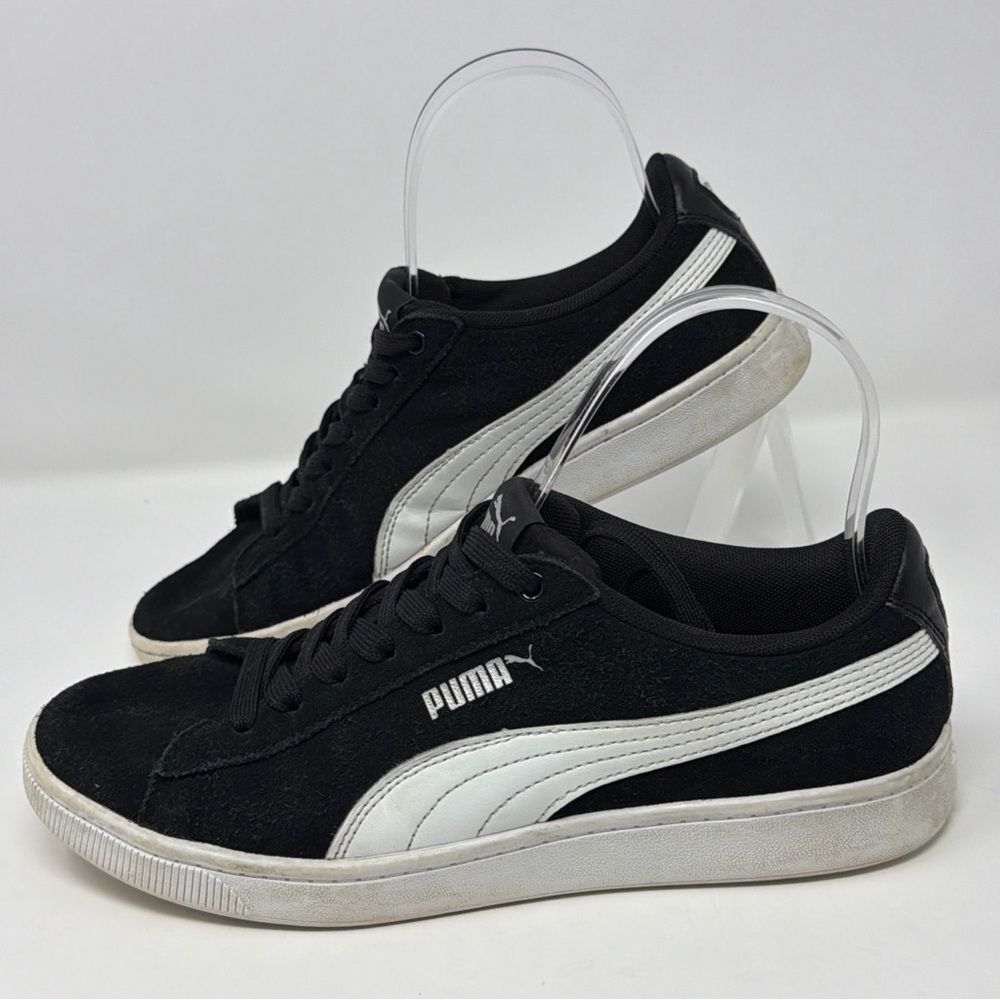 Puma Smash v2 Women's Size 7 Black Suede Sneakers Shoes 369725-01 Low Top